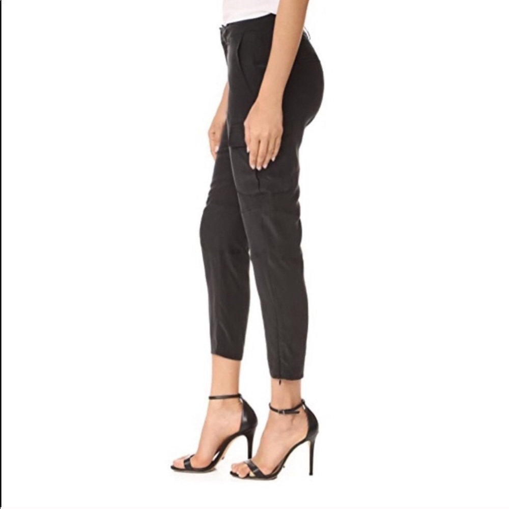 L’Agence Bevin Silk Cargo Pants In Black - Picture 4 of 12